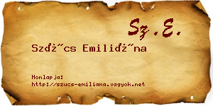 Szűcs Emiliána névjegykártya
